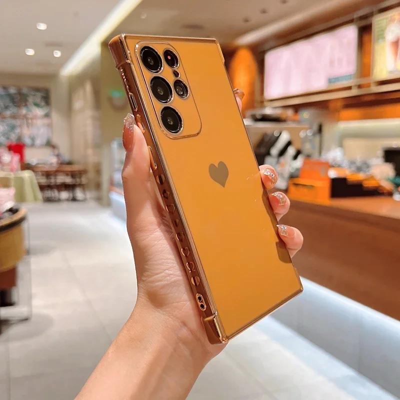 Роскошный чехол для телефона в форме сердца для Samsung Galaxy A52 A13 A53 A12 4G 5G S20 FE S22 S21 Ultra S22 Plus A52s A33 A23 A52s Мягкая обложка