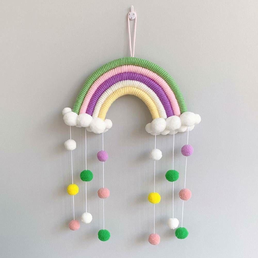 Macrame Rainbow Clouds Tapestry Handmade Room Decoration Delicate Photo Prop  Home