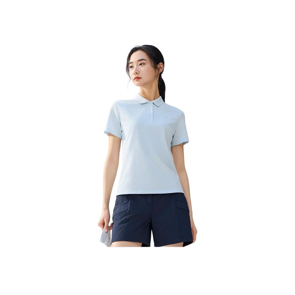 Anta Sports Lifestyle Series Comprehensive Training Series Solid Color Comfortable Breathable Versatile Short Sleeve Polo Shirt Women Tops 962527123-3