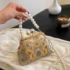 Pearl Embroidery Banquet Bag Shoulder Ladies Shell Bag Portable Hanfu Clutch Bag  Women