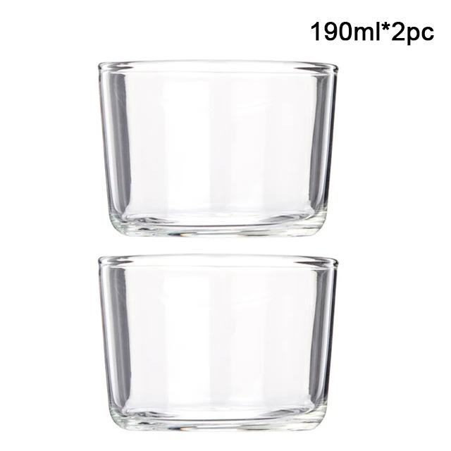 YWDL 2/4pc Clear Glass Dessert Cup Set Heat Resistant Jelly Pudding Cup Mousse Ice Cream Mould Party Dipping Dish Condiment Bowl