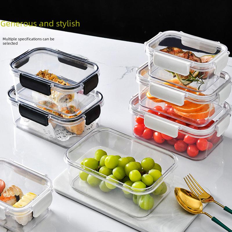Kitchen Refrigerator Sealed Rectangular Refrigerator Storage Box with Lid Plastic Crisper Lunch Box Storage Box