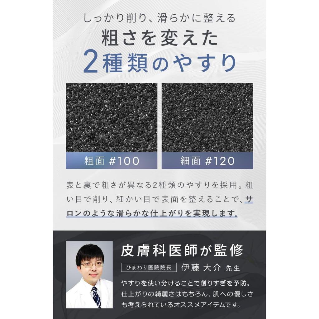 Пилка для ног PREMIUM BLACK для удаления мозолей — одобренная дерматологами, двусторонняя грубая/мелкая пемза для ухода за пятками и стопами от Tsuru Lab