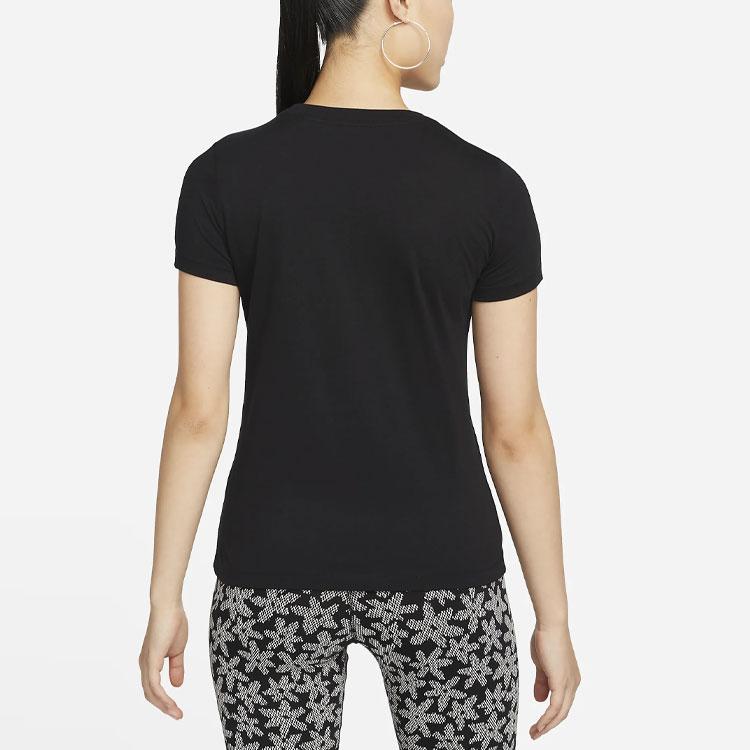 Nike Sportswear Daisy Logo Print Round Neck Short Sleeve T-Shirt Women Tops Black DN5859-010
