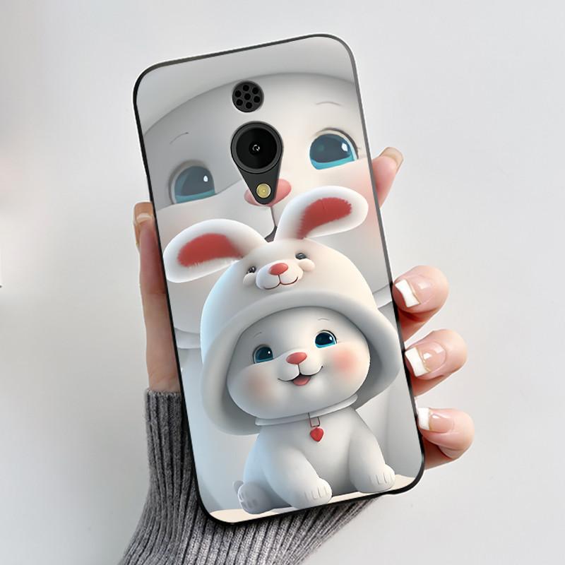 Чехол для телефона Nokia 150 2G 2023, роскошный, милый, с кроликом, любовь, смешной, мультяшный, черный, матовый, мягкий силикон, противоударный, защитная крышка
