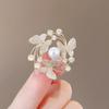 Hollowed-out Bow Brooch Fashionable and Light Luxury Imitation Pearl Pin Collar Pin Anti-glare Buckle Suit Accessory