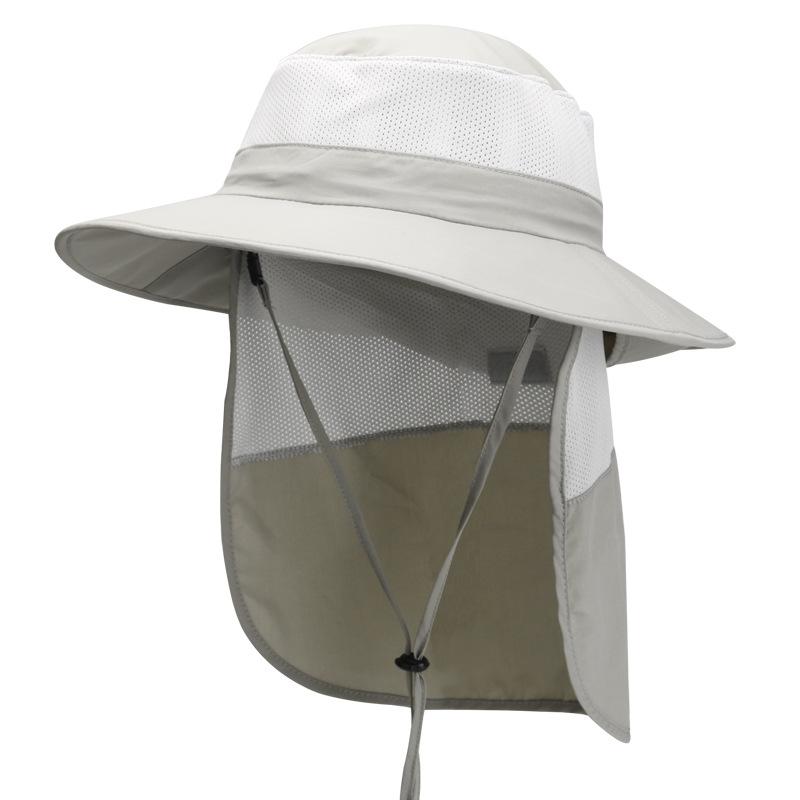Outdoor sun hat Children's quick-drying breathable eaves sun protection bucket hat can store neck protection shawl hat