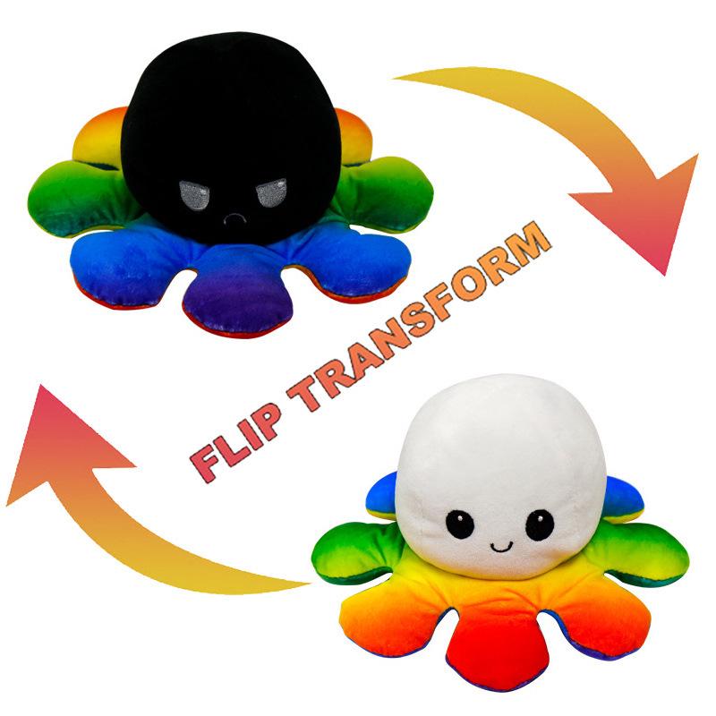 Reversible Double-Sided Octopus Plush Toy