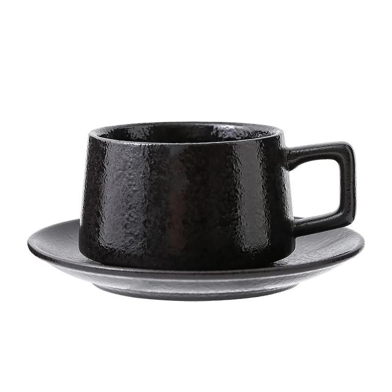 Japanese Ceramic Coffee Cup with Saucer Set Single Product Coffee Household Lattelatte Coffee Afternoon Tea