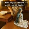 Virgin Mary Rosary Holder Resin Prayer Our Lady Jewelry Holder Spiritual Religious Gift Catholic Devotional Tabletop Jewelry Tray