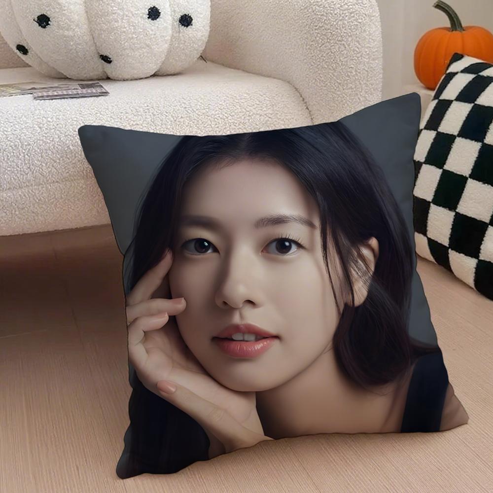 actor cute JJung So Min Cushion Cover Throw Pillow Cover Hidden Button Durable Polyester Chair Cushion