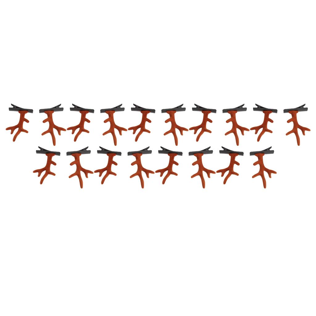 9 Pairs Reindeer Christmas Hairpin Lovely Reindeer Antlers Hair Clip for Party Brown