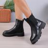 2024 Hot Sale Shoes Female Slip On Women's Boots Autumn Round Toe Mixed Colors Naked Boots Mid Heel Water Proof Fashion Boots
