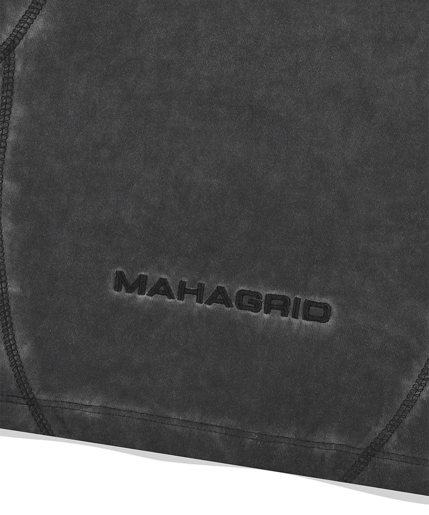 MAHAGRID Пигментированная футболка с изогнутым швом Угольный(Mg2Emmt507A)