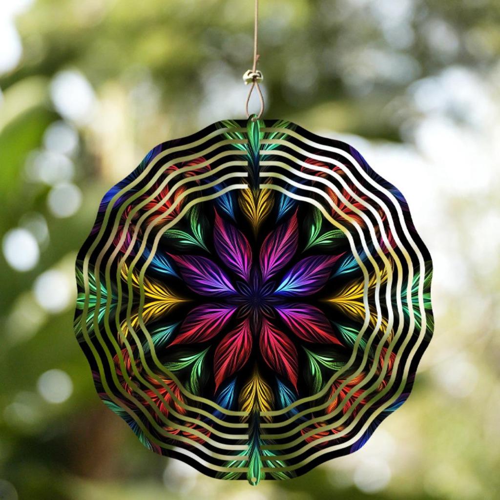 10 Inch Bohemian Wind Spinner Outdoor Decor with 360 Rotating Hook Perfect for Balcony Garden Spring Summer Gift for Friends Family