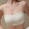 Летнее кружевное нижнее белье без бретелек, женский собранный тонкий бюстгальтер с запахом, бюстгальтер, не спадает, нескользящий невидимый бюстгальтер