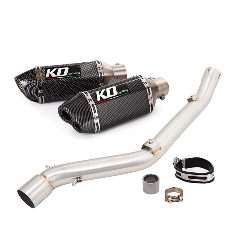 51MM Exhaust Pipe For Suzuki DR650 \ S \ SE 19-22 Motorcycle Muffler Mid Link Pipe Escape Connect Tube Slip On Stainless Steel