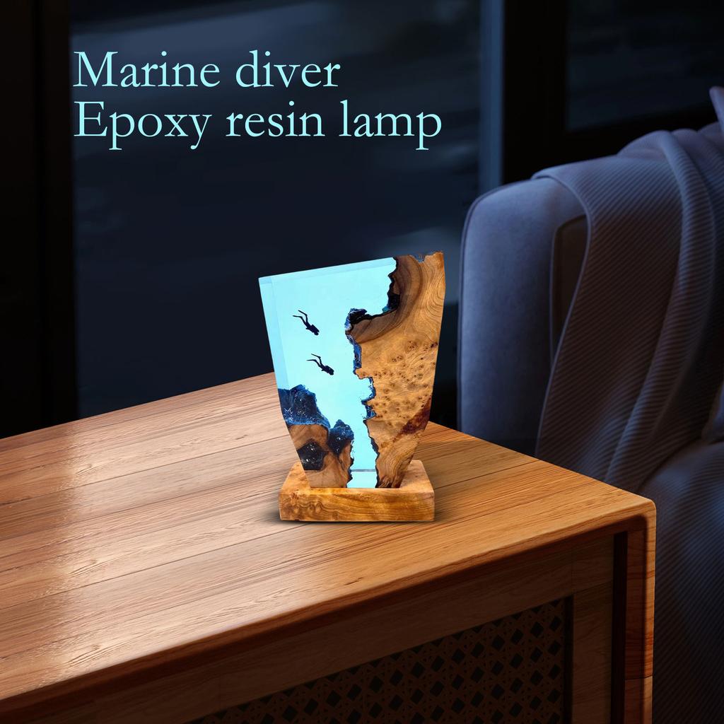 Resin Lamp | Ocean Diver Epoxy Resin Lamp | Christmas Gift