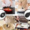 1/2 Pcs Silicone Cooking Spoons Kit with Stainless Steel Handle Salad Mixing Spoon Set Nonstick Cooking Tools Kitchen Utensils
