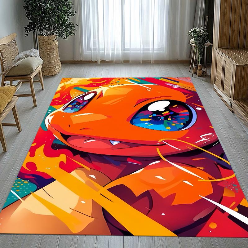 Charizard Charmander Pokemon Living Room Non-Slip Area Rug Soft Carpet for Bedroom Kids Playroom Sofa,Home Decor Doormat Gift