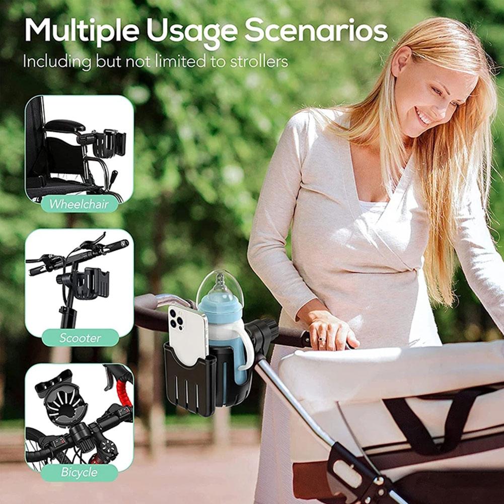 Motorcycle Phone Water Cup Holder 360° Rotatable Motorcycle Scooter Capacity Large Stroller Mount Accessories Handl Y9t8