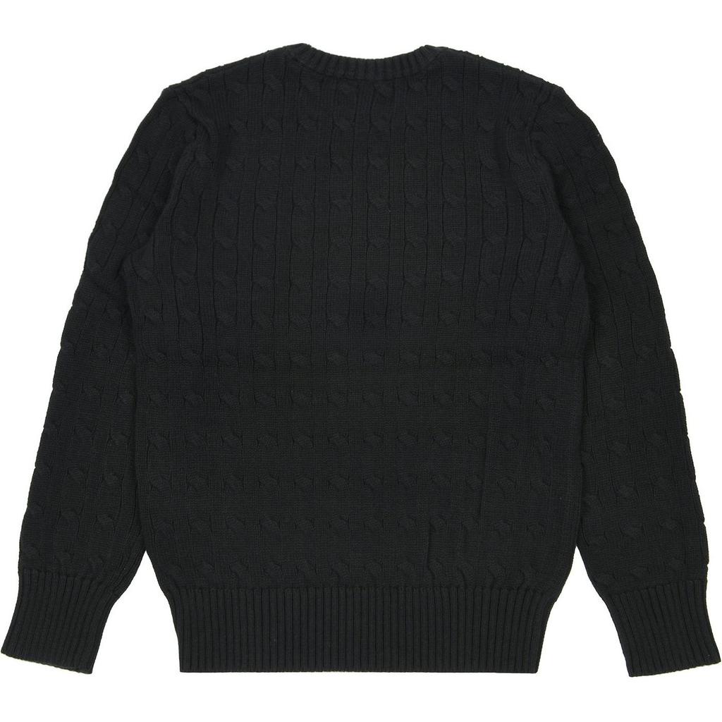 Polo Ralph Lauren однотонный вязаный свитер с круглым вырезом, детский свитер, черный 323702674-061