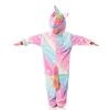 Kids Fashion Lovely Home Casual Sleepwear Rainbow Unicorn Kigurumi Animal Cosplay Costume with Gloves and Slipper