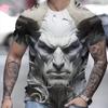 Привлекательная футболка с 3D-графикой Angry Statue Man - уникальная новинка с коротким рукавом и круглым вырезом для мужчин, дышащая летняя одежда для отдыха на открытом воздухе