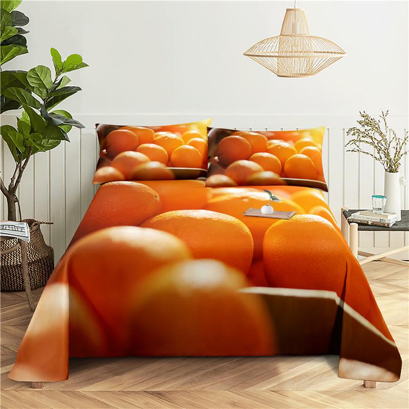 Комплект постельного белья Fresh Fruit 0.9/1.2/1.5/1.8/2.0m с цифровой печатью из полиэстера и наволочкой