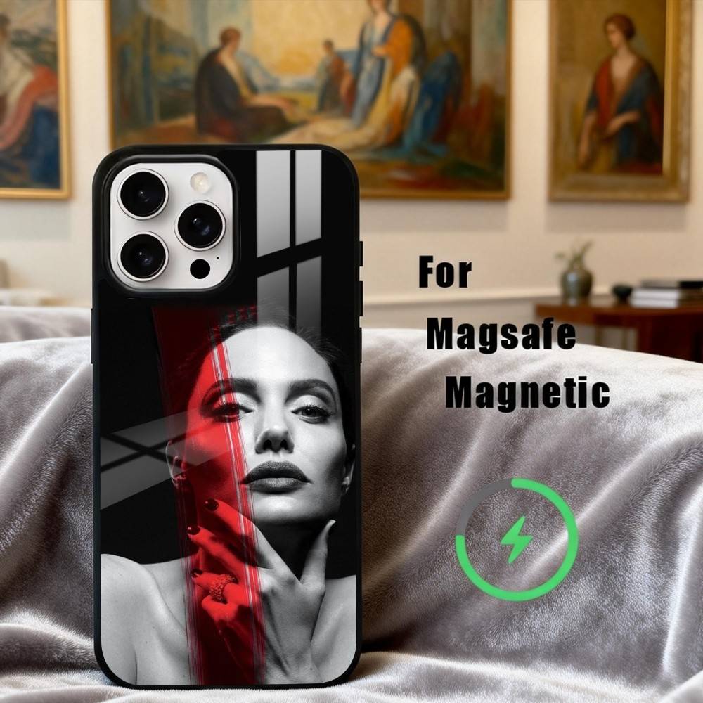 Bold A-Angelina J-Jolie Actress Phone Case For iPhone 17,16,15,14,13,12,Plus,Pro,Max for Magsafe Magnetic Wireless Charging