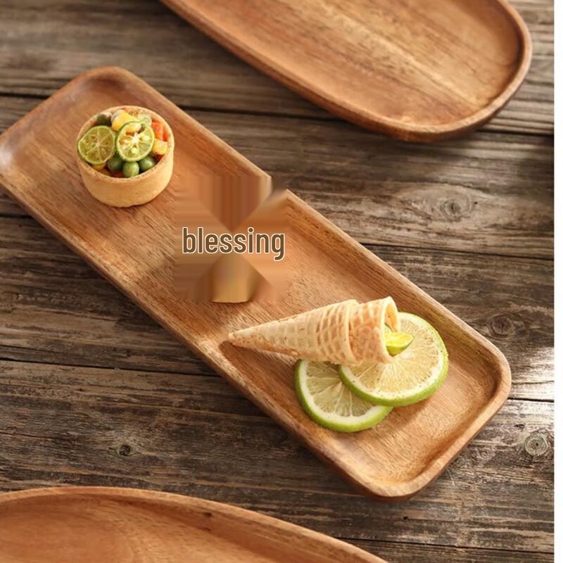 Длинный деревянный поднос для подачи (3-Pack)