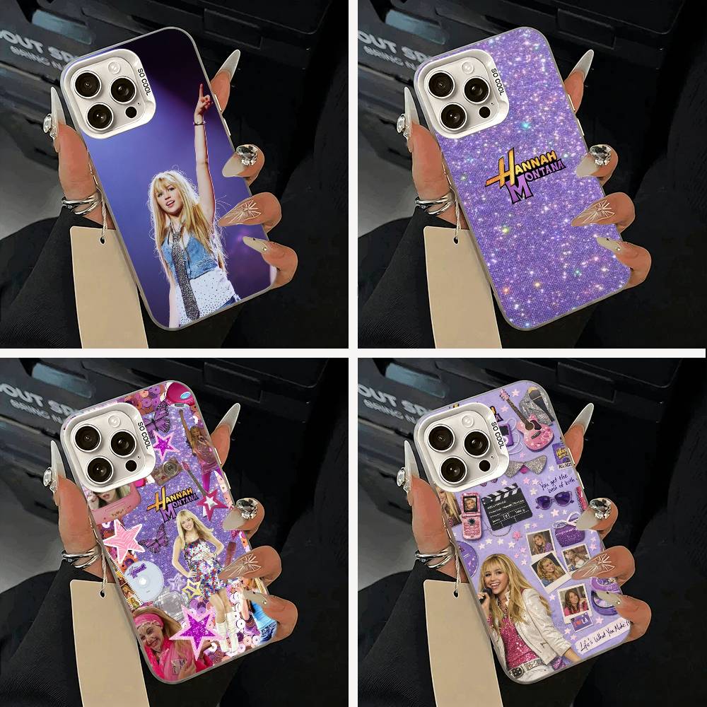 Чехол для телефона H-Hannah-M- Montana Для iPhone 17 Air 16 15 14 13 12 11 Pro Max Белый Серебристый Жесткая Крышка
