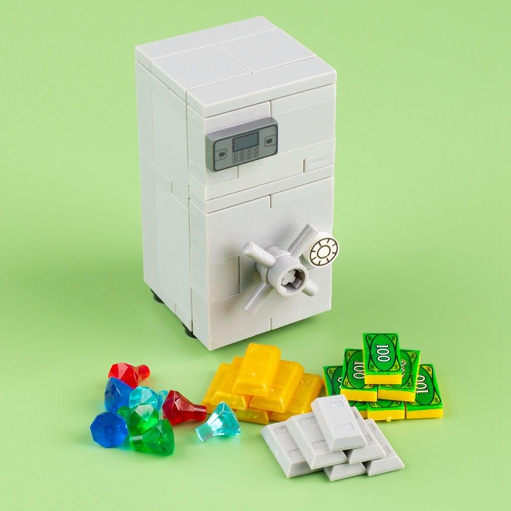 Городской Сейф Монета Алмаз Золото Серебро Денежный Набор Аксессуары Строительные Блоки Детские Игрушки для Детей MOC Городские Детские Подарки
