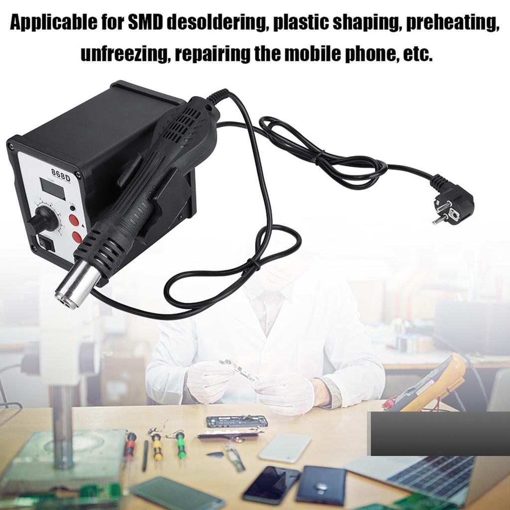 868D 700W Digital Display Hot Air Gun Heat Gun Rework Station with 5 Nozzles