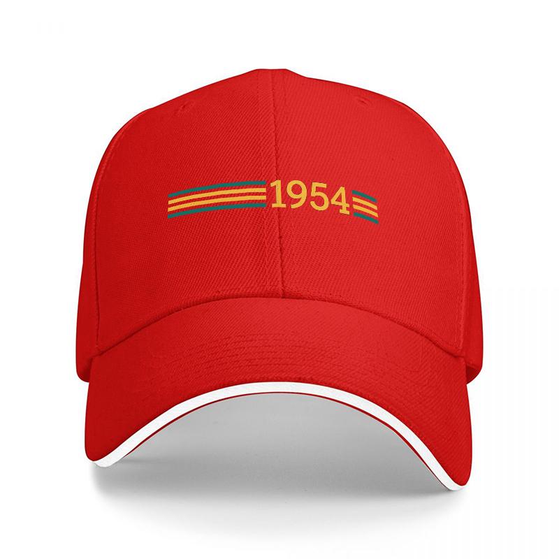Retro Year Design Black Baseball Cap with Colorful Stripes Embroidery Classic Style Adjustable Hat for Unisex and Women