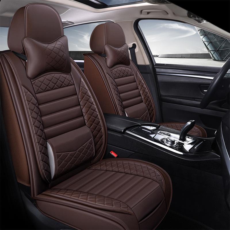 5 мест, полный набор чехлов на автомобильные сиденья из искусственной кожи, чехлы на сиденья, универсальный защитный коврик для автомобильного кресла для седанов, внедорожников, интерьер