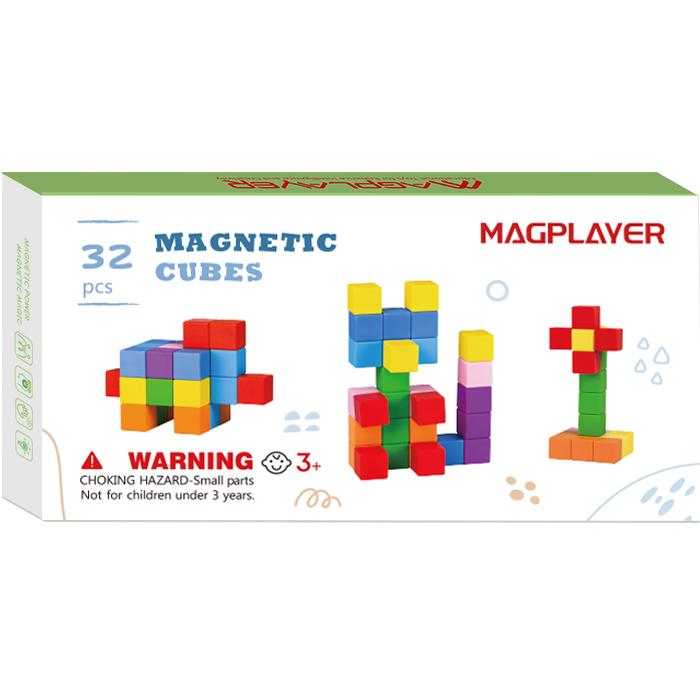 Educational Toys For Kids Learning Building Blocks Plastic Puzzle DIY 3D Magnetic Cubes 3.3cm Christmas Gifts For Toddler