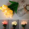 10Pcs Wedding Bouquet Led Atmosphere Lamp Table Lamp Tulips Flowers Artificial Tulips Night Light
