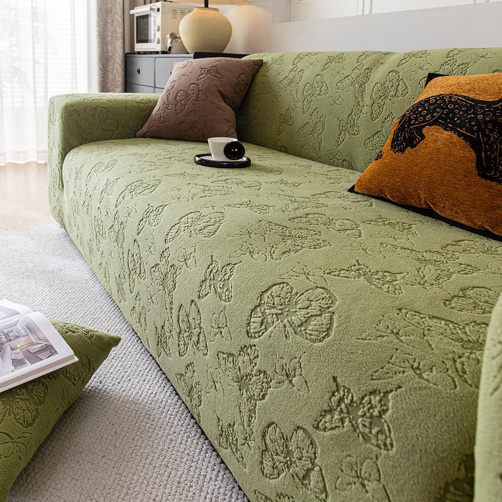 Новый эластичный жаккардовый бархатный чехол для дивана Универсальный набор Всесезонный Универсальный Ткань Чехол устойчивый к царапинам для кошек