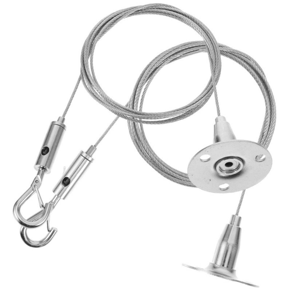 2Pcs Heavy Duty Suspension Steel Rope 1/2/3m Wall Mount Lanyard Picture Hanging Wire Billboard