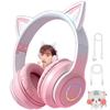 Cat Ear Headphones, Wireless Headphones, Bluetooth 5.1, Over-Ear Headphones with Mic, Cat Ear Headphones, HiFi Stereo, Wired and Wireless, Bluetooth