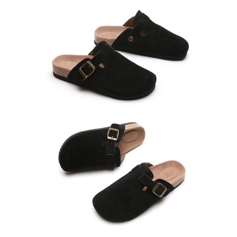 Тапочки Baotou для женщин, парные тапочки из пробки, большие римские туфли, повседневные полутапочки