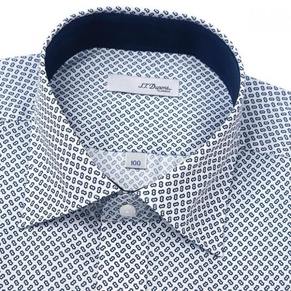 S.t. Dupont Short Sleeve Slim Fit Shirt Ribbon Motif Print Se6mm21hs251sny