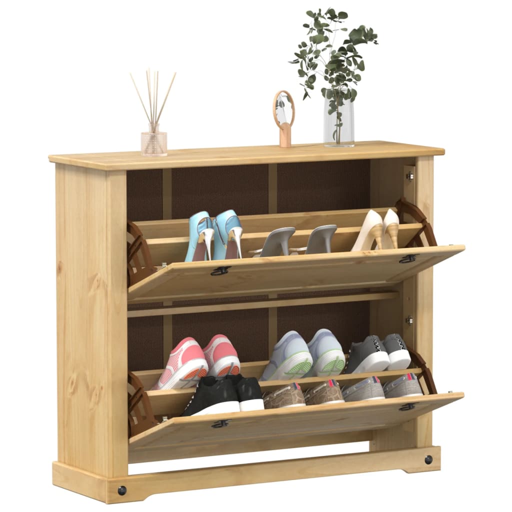 Vidaxl Szafka Na Buty Corona, 99X32X85 Cm, Lite Drewno Sosnowe