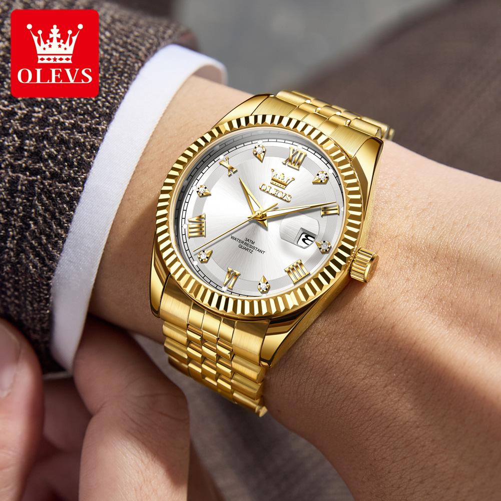 OLEVS Couple Watches Classic Fashion Stainless Steel Original Quartz Wristwatch Waterproof Luminous Man and Woman Watch New