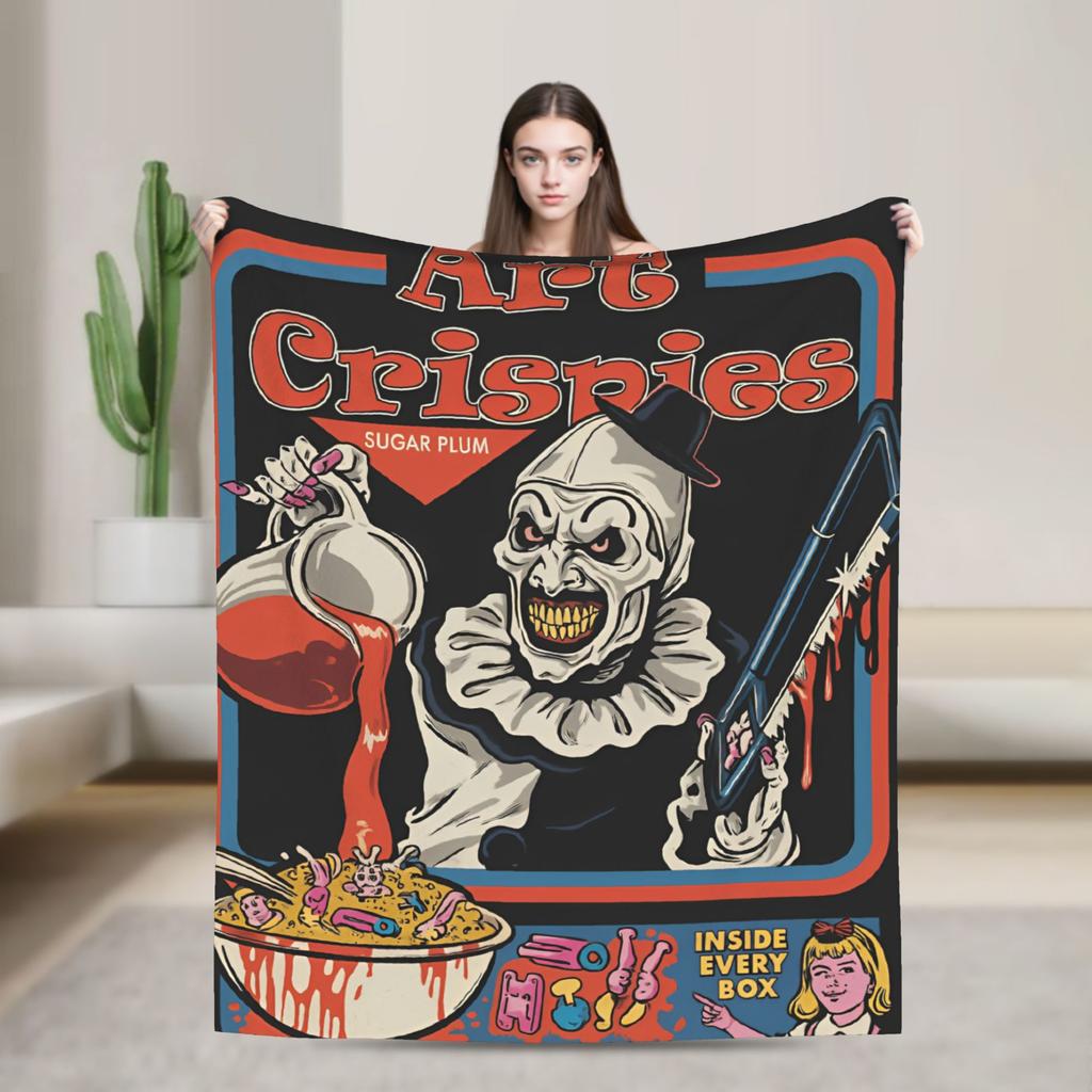Пледы с принтом Art Crispies Терроризатор Клоун Теплые Новые Плюшевые Пледы для Детей Гостиной Фланелевые Покрывала Постельное Покрытие