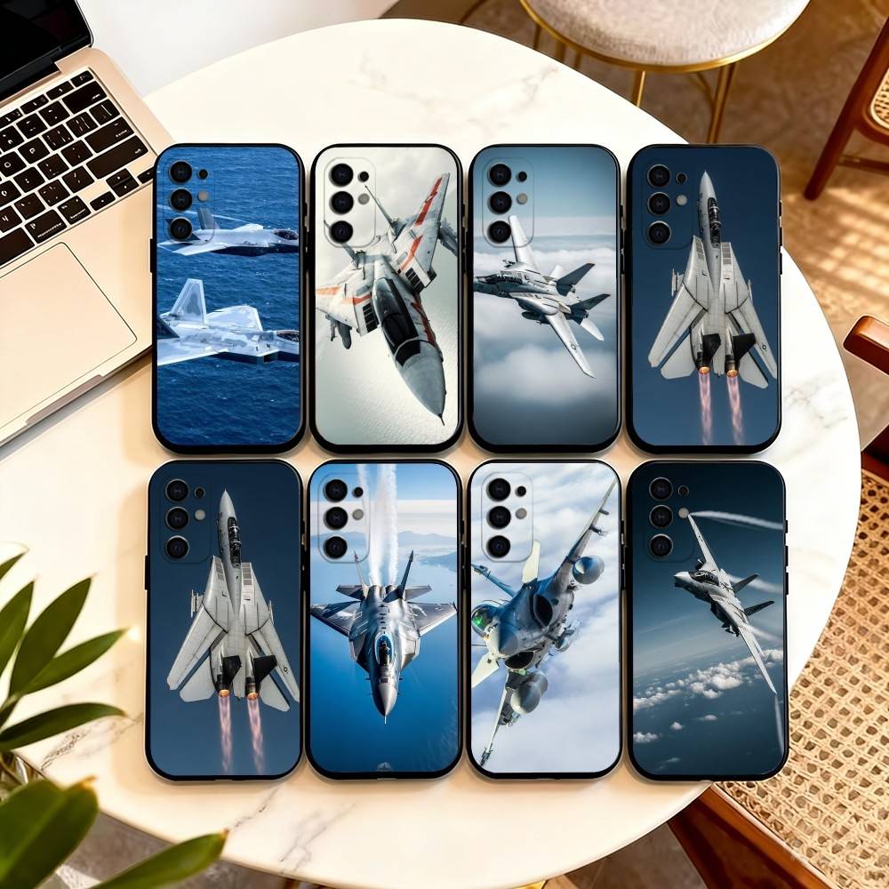 F-Fighter F35 F-22 Lightning Чехол для телефона Черный Силиконовый Мягкий Для Samsung S25,S24,S21,S22,S23,S30,Ultra,S20,Plus,Fe,Lite