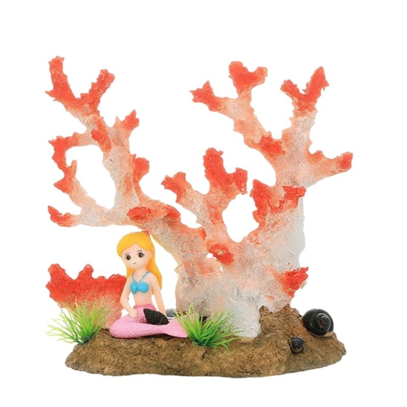 Aquariums Blond Girl Landscape Hideouts Coral Plastic Aquariums Decorations Art Crafts Terrarium Habitat Ornaments
