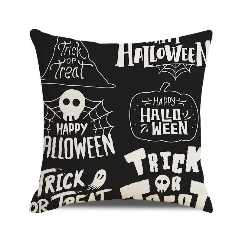 Декоративная наволочка для подушки на Хэллоуин с изображением тыквы, летучей мыши, волшебника, призрака, подходит для украшения дома, гостиной, дивана, комнаты