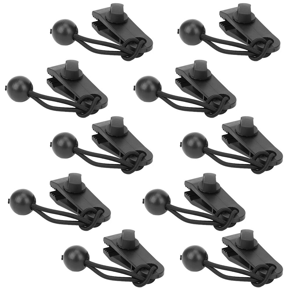 Outdoor Tent Retaining Clips Windproof Fixing Clamp with Bungee Cord for Camping Awning Caravan